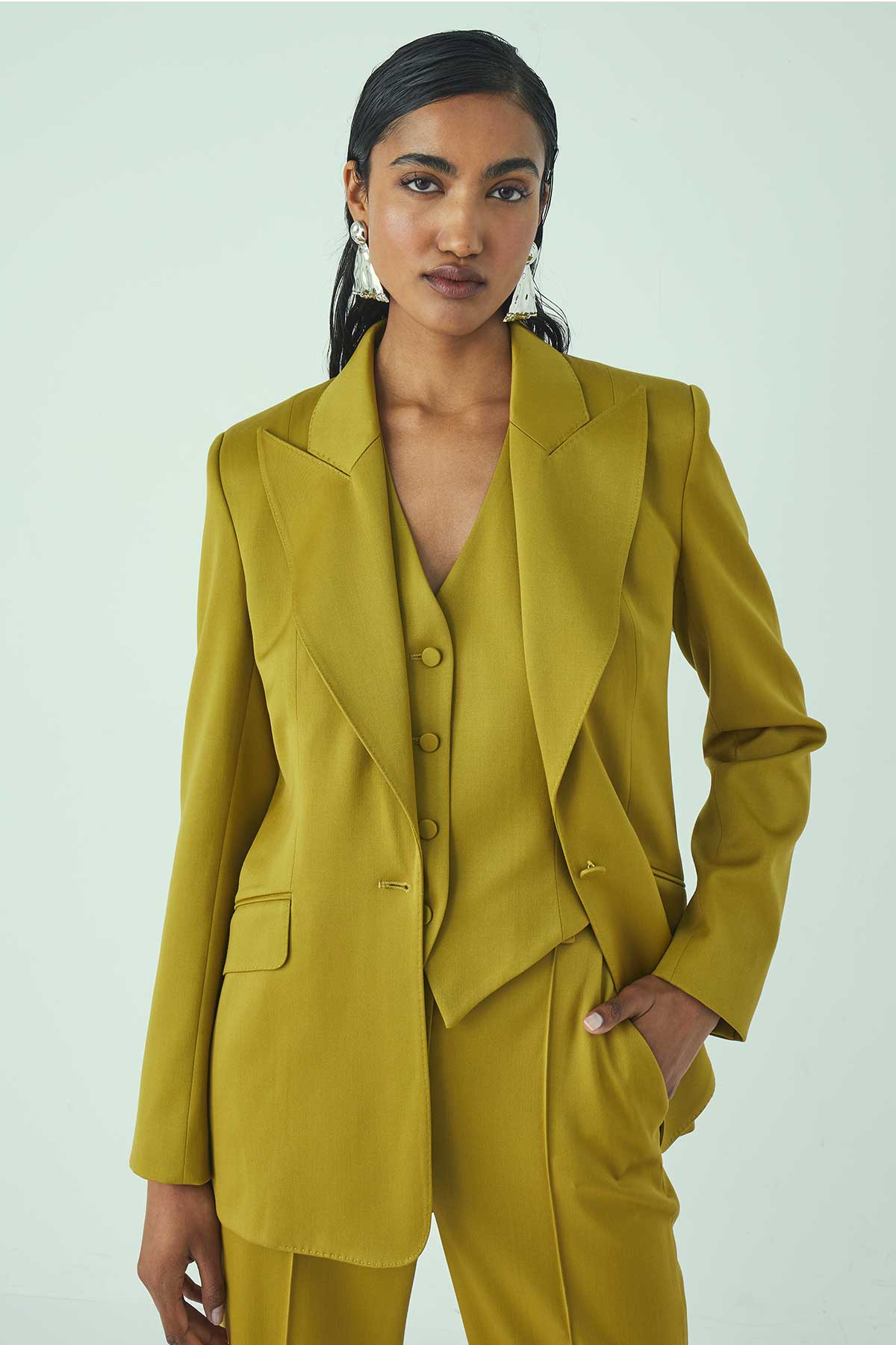 JACKET NO.139 IN ECRU OLIVE