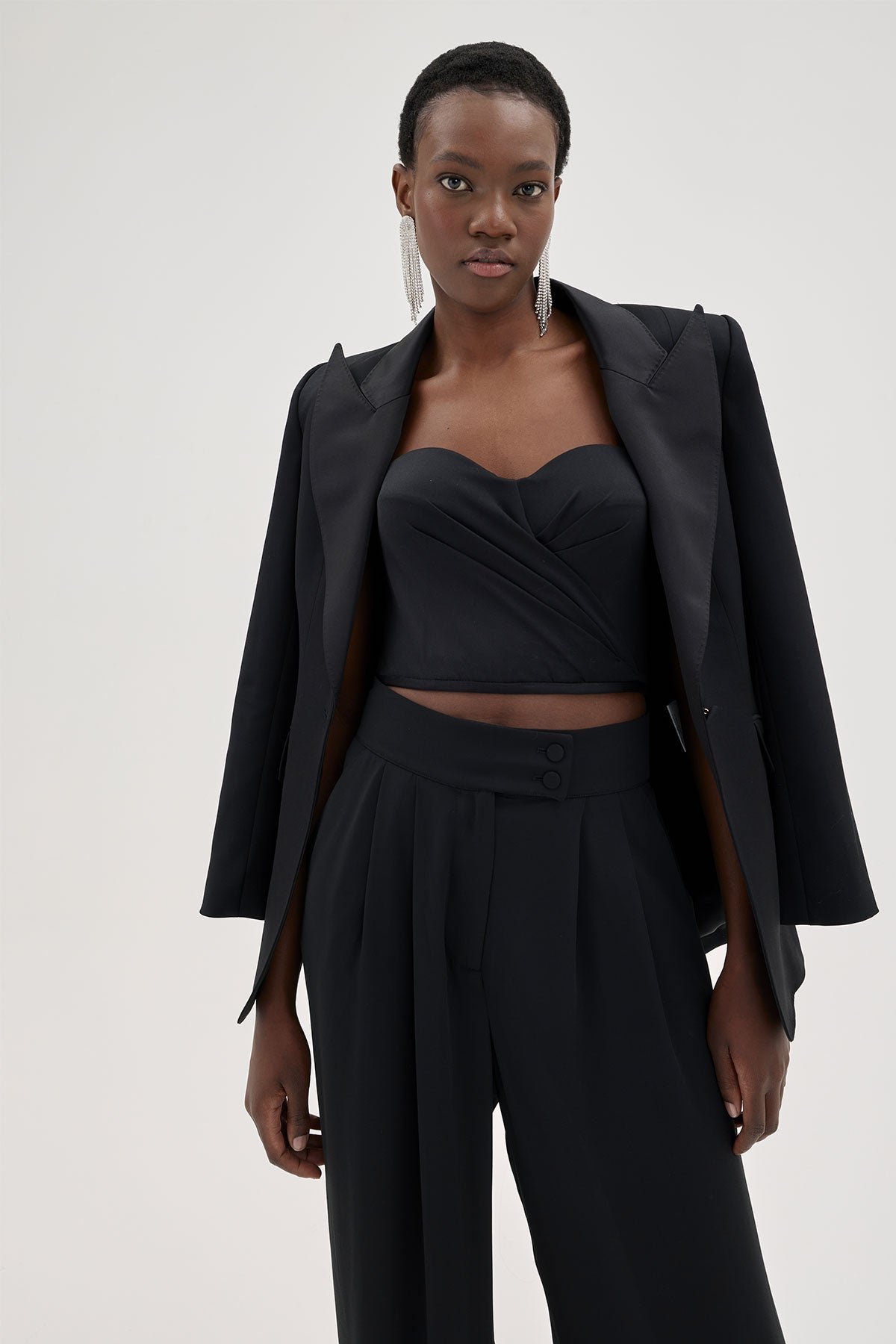 JACKET NO.139 IN JET BLACK WITH SATIN LAPELS