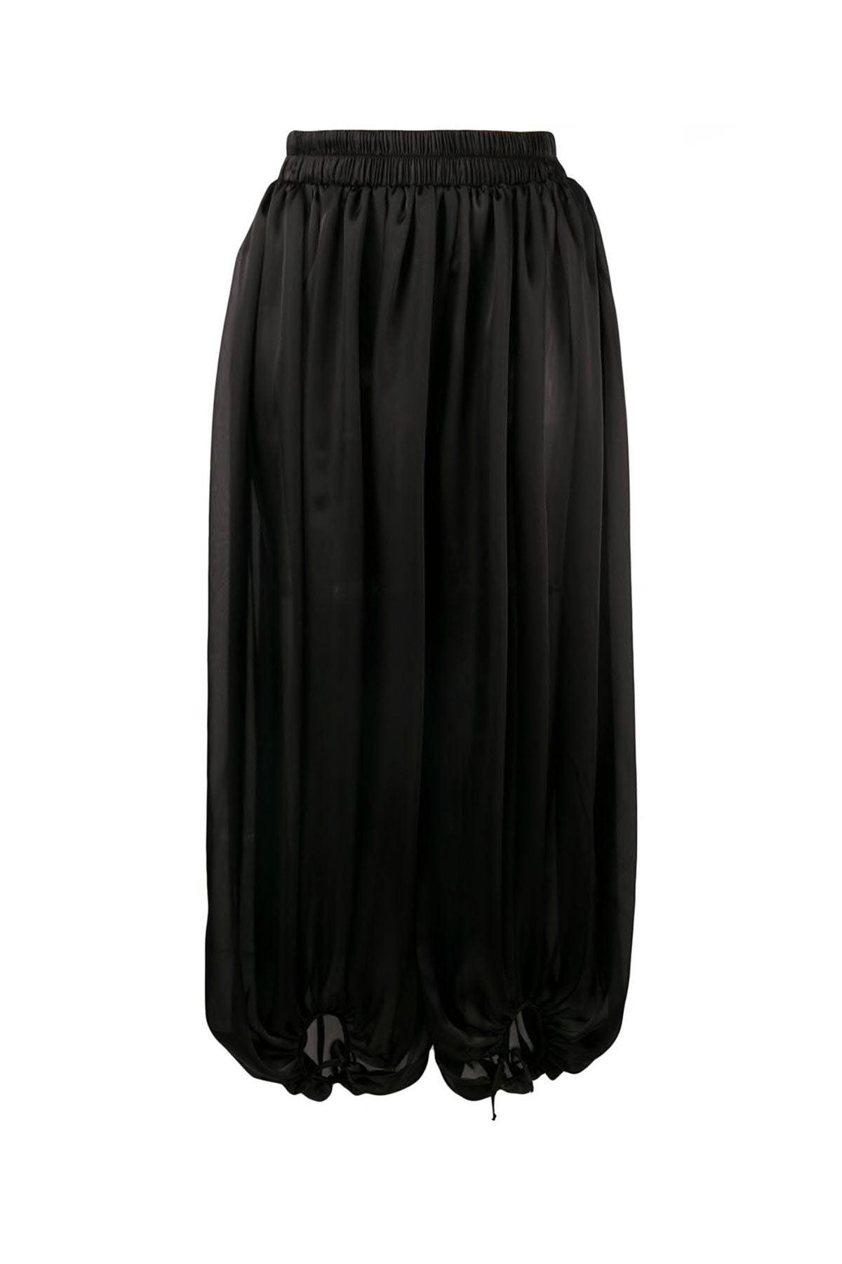 FLUID ELASTICATED CROPPED TROUSERS