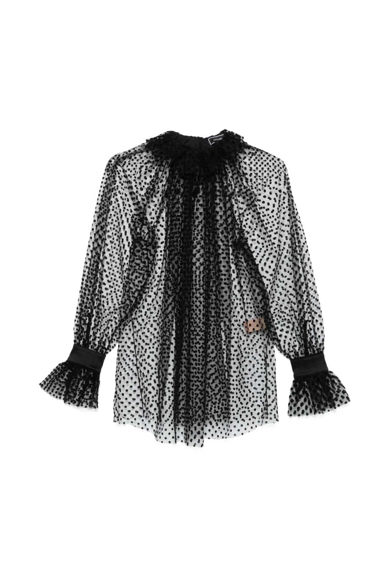 SIGNATURE SHEER TULLE BLOUSE