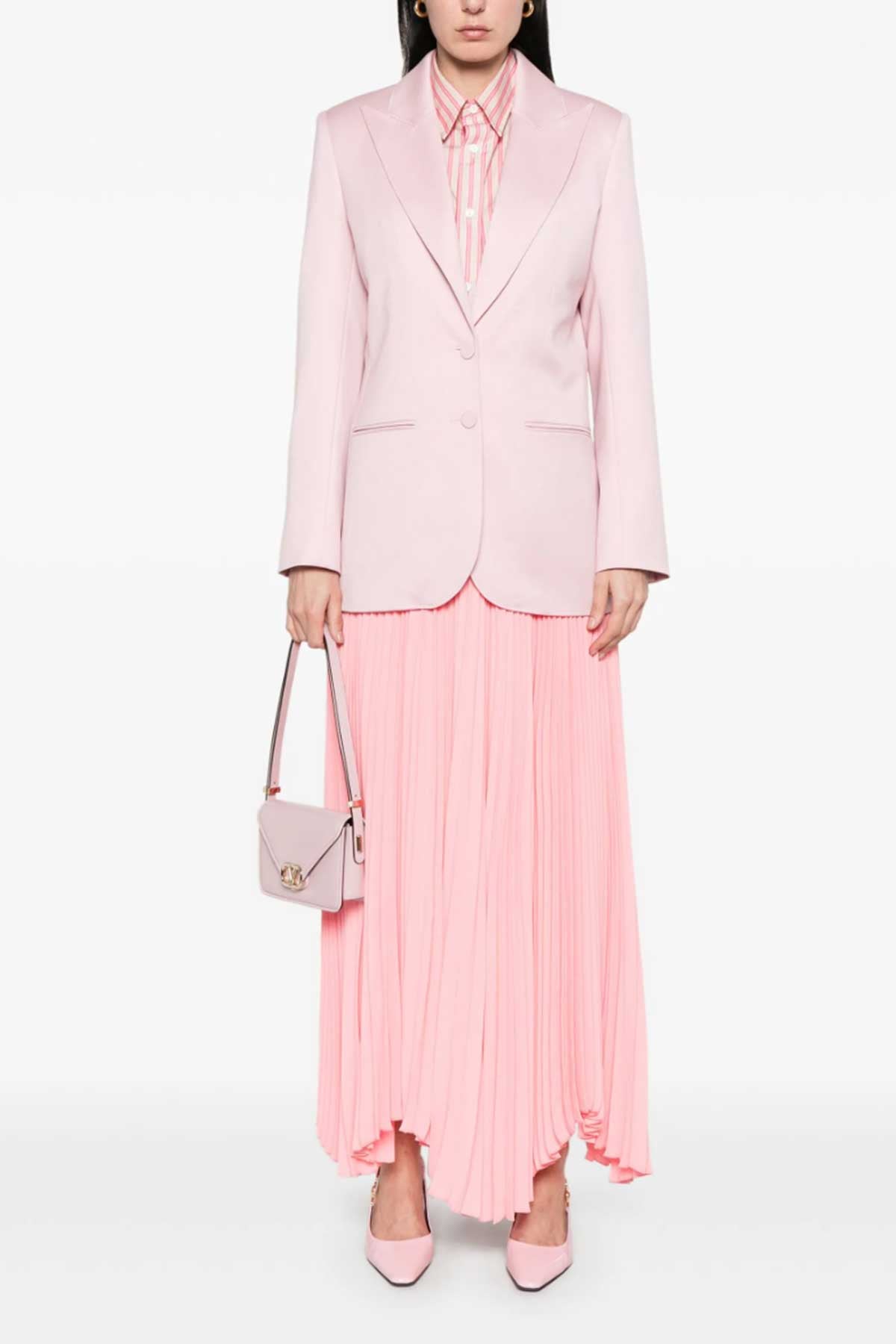 CRYSTAL ROSE PLEATED MAXI SKIRT