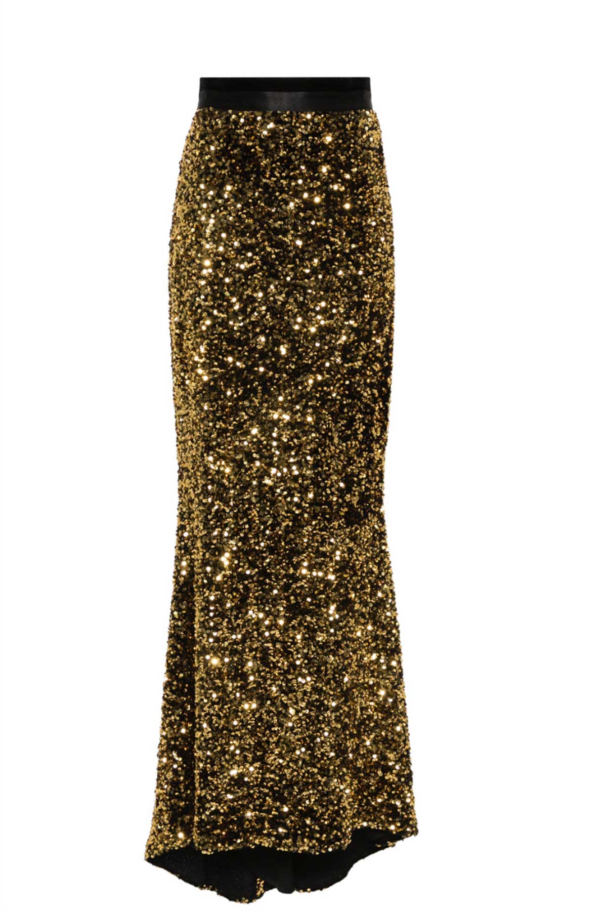 GOLD SEQUINED MAXI SKIRT