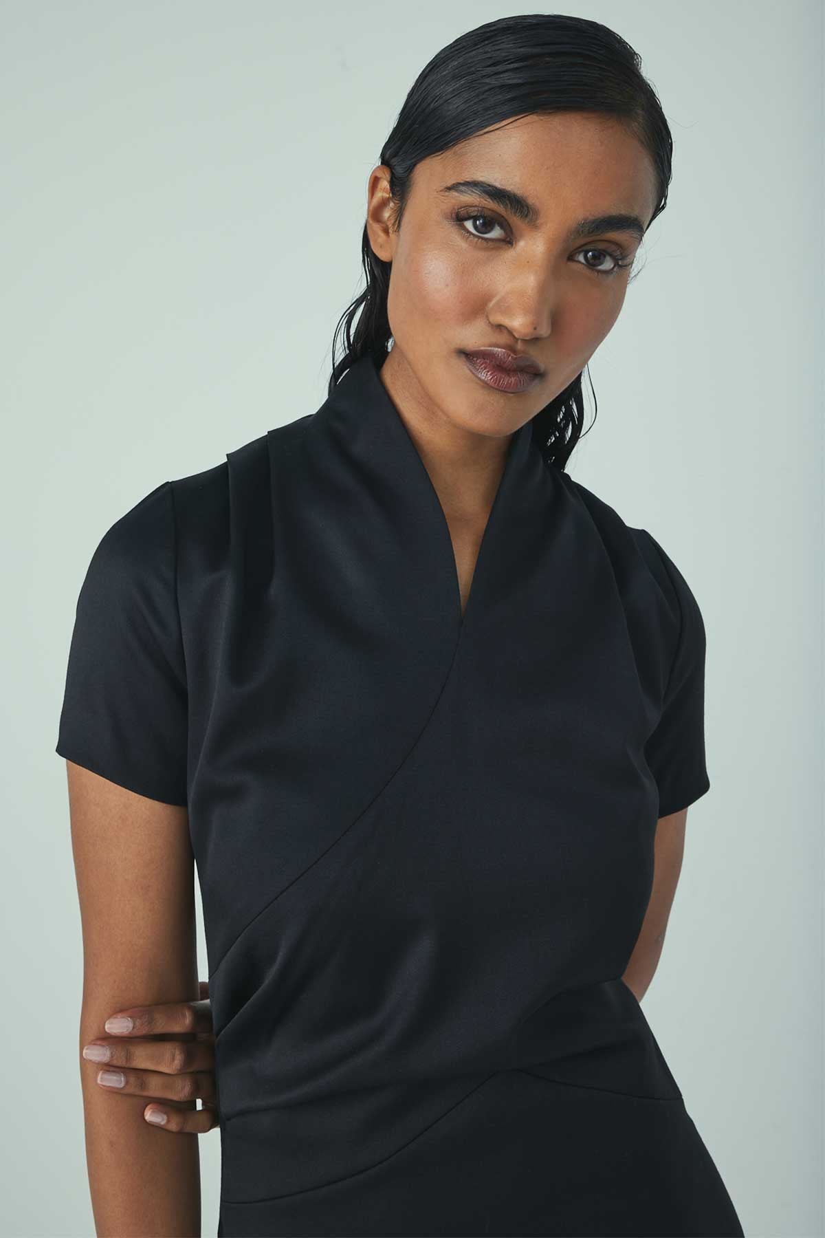 BODYCON BLACK TWILL DRESS