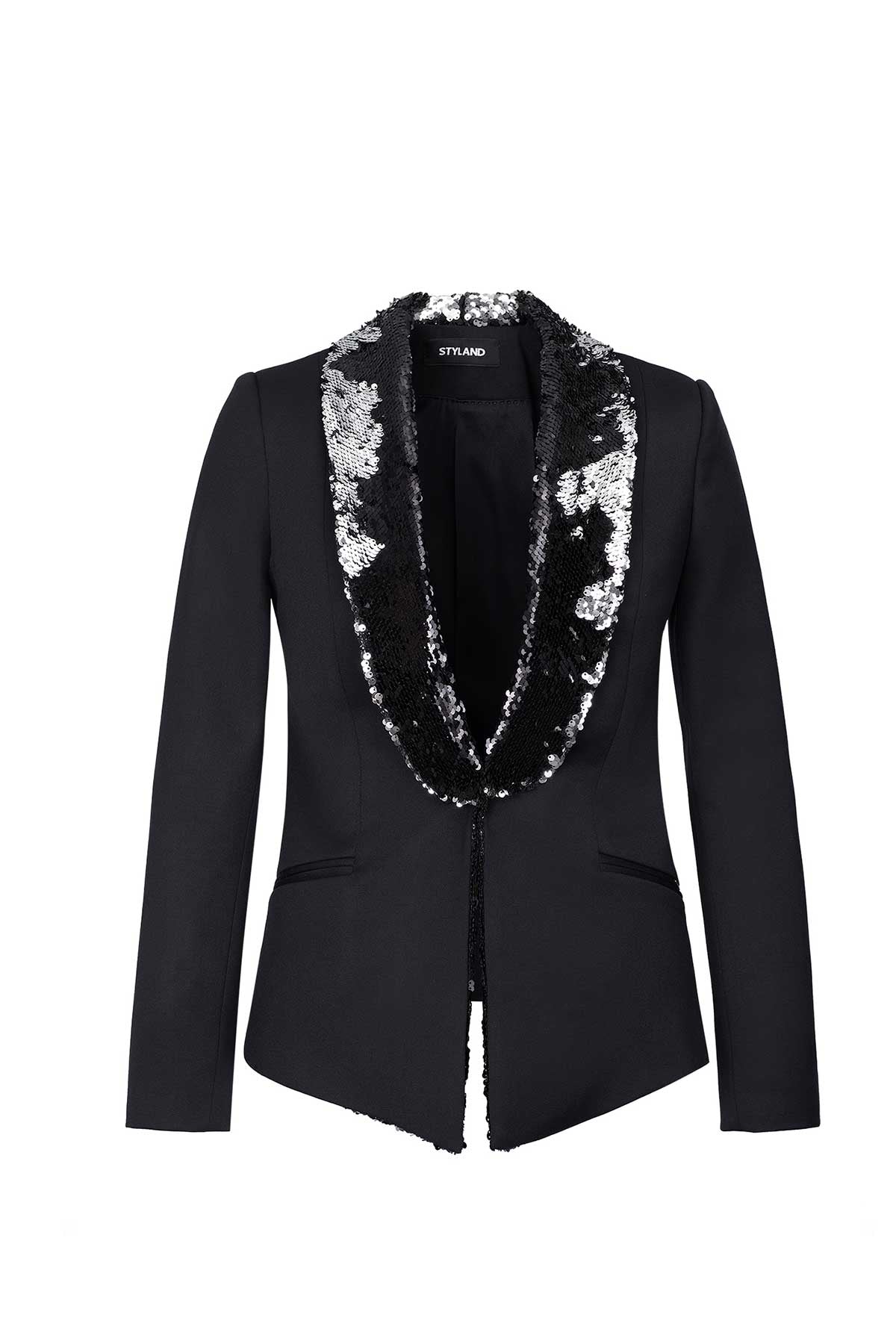 SEQUIN EMBELLISHED LAPEL TUXEDO