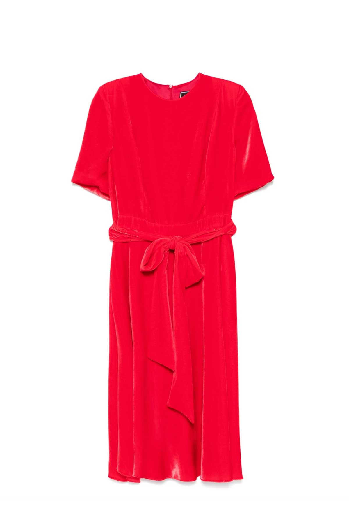 SILK VELVET A-LINE MIDI DRESS