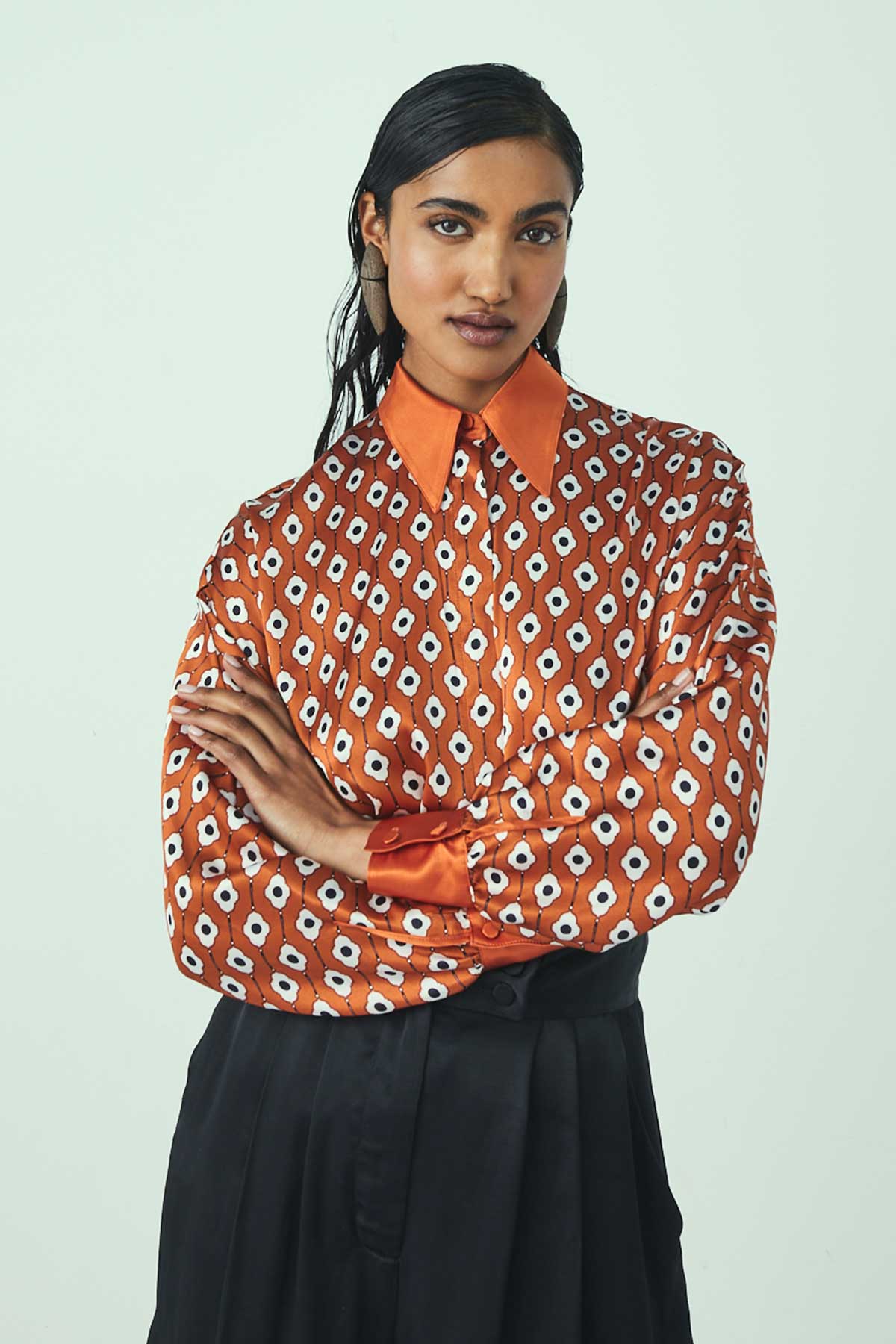 SHIRT NO.394 IN PRINTED SILK