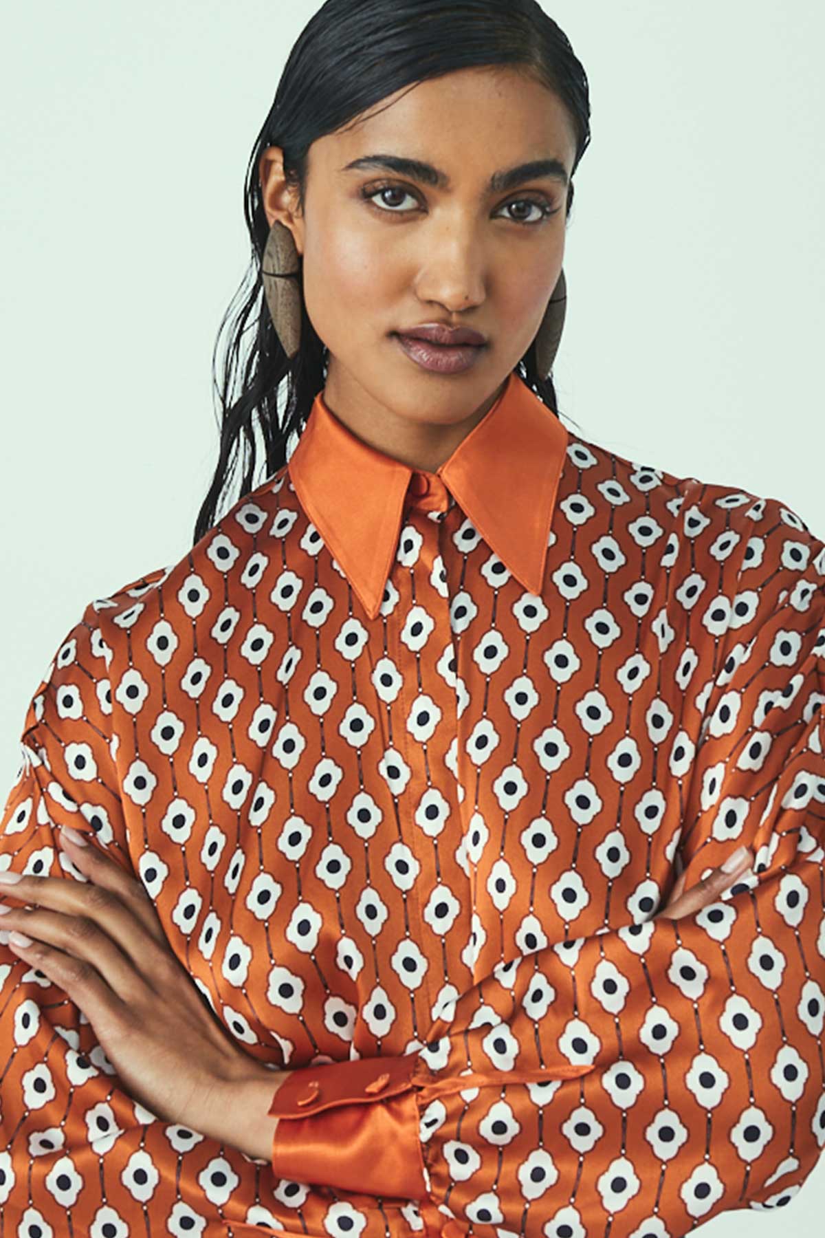 SHIRT NO.394 IN PRINTED SILK