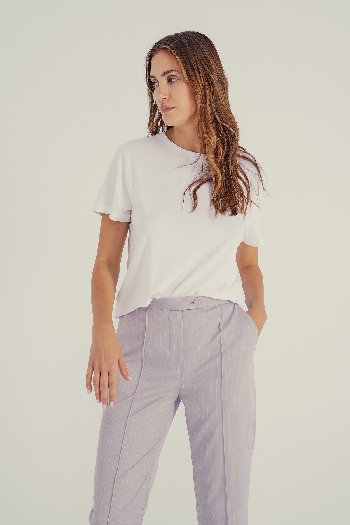 WHITE SOFT JERSEY T-SHIRT