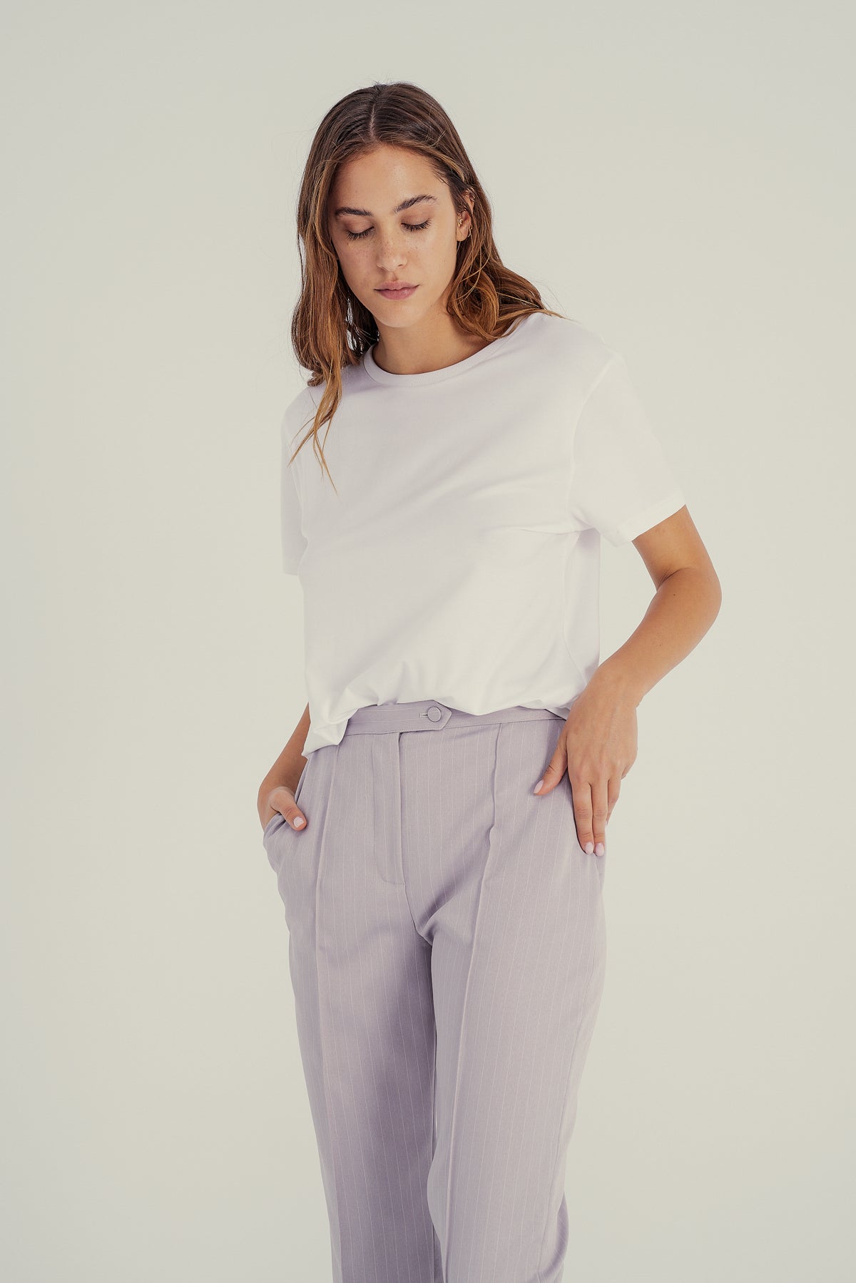 WHITE SOFT JERSEY T-SHIRT