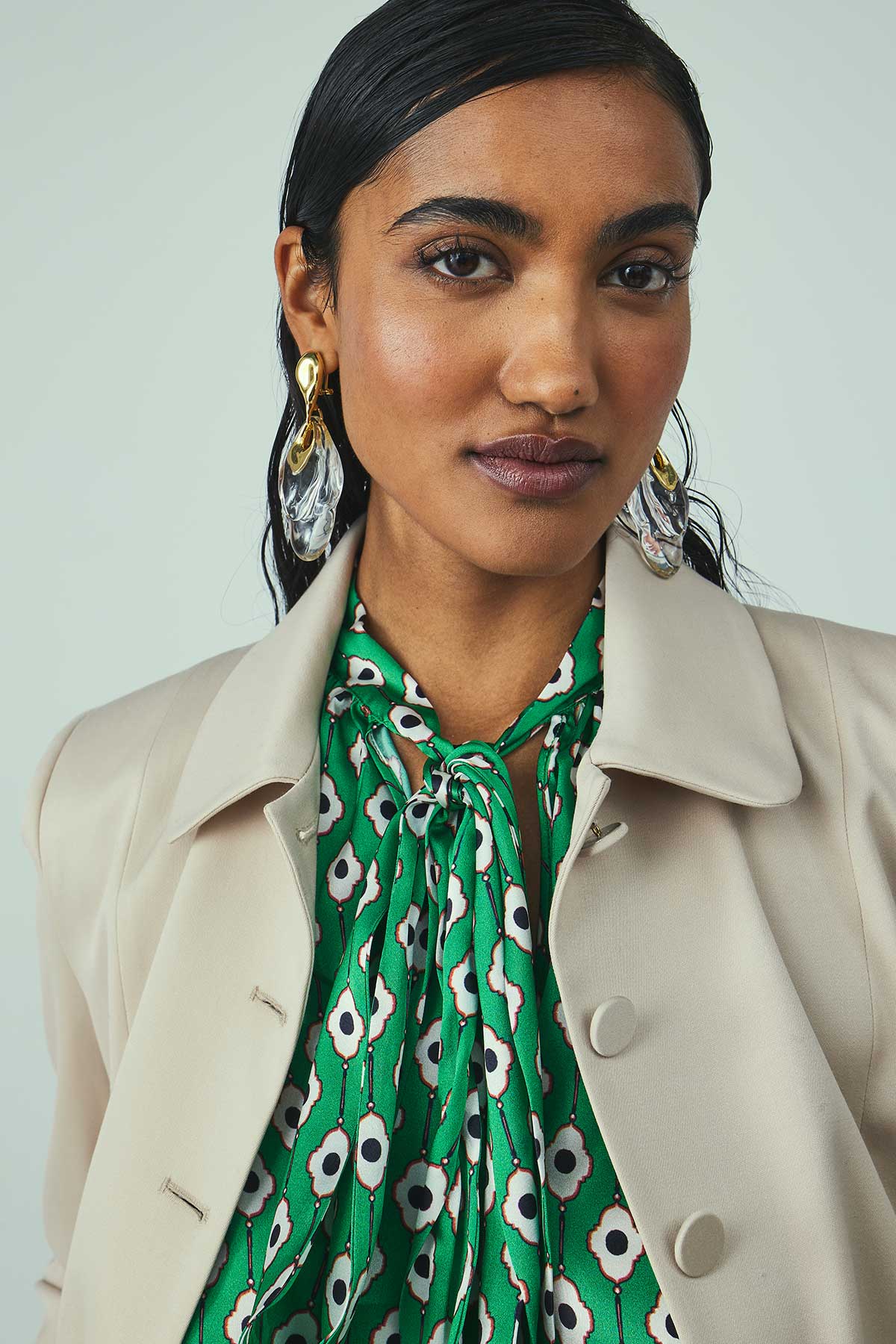 BLOUSE T016 IN PRINTED SILK