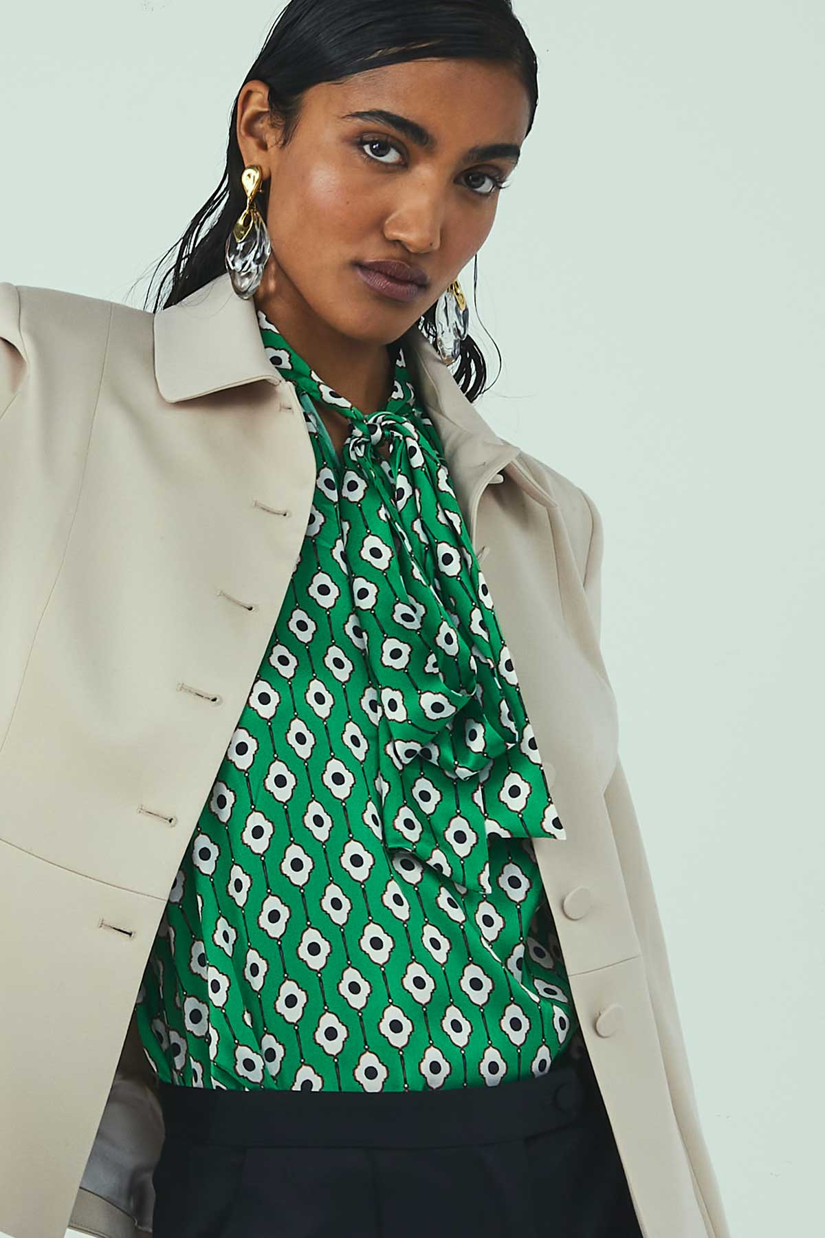 BLOUSE T016 IN PRINTED SILK