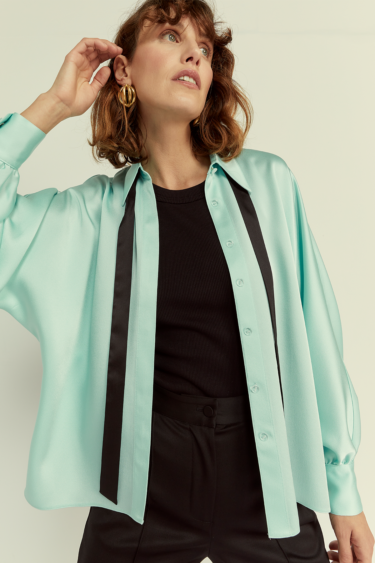 SHIRT NO.394 IN PARAIBA BLUE CADY