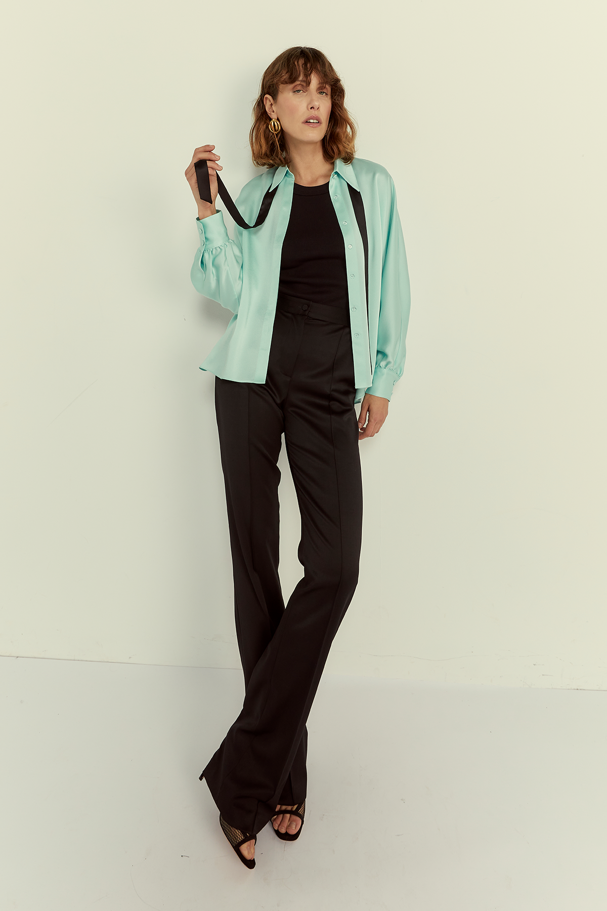 SHIRT NO.394 IN PARAIBA BLUE CADY