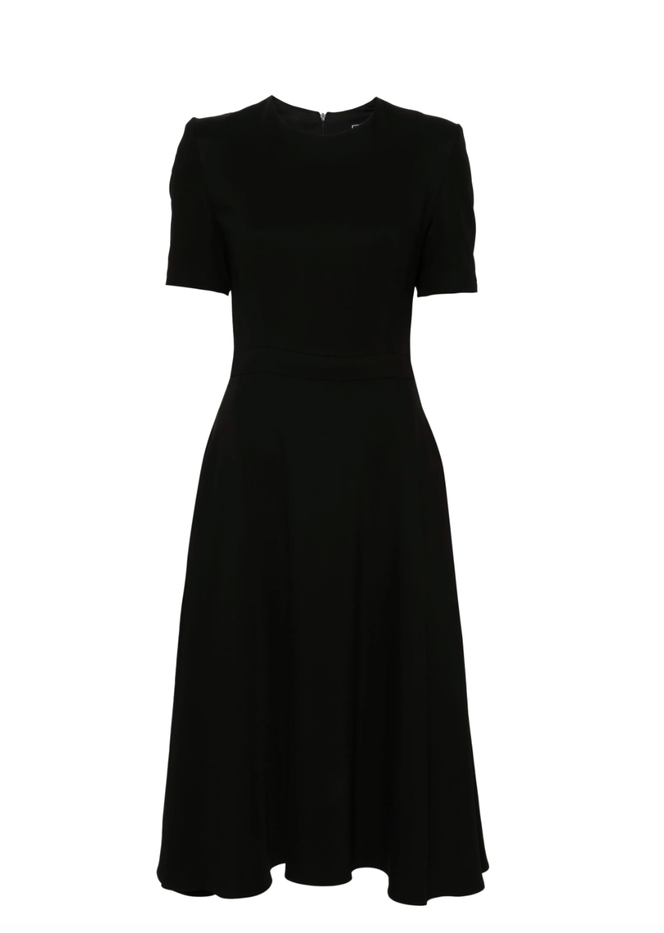A-LINE MIDI DRESS IN JET BLACK